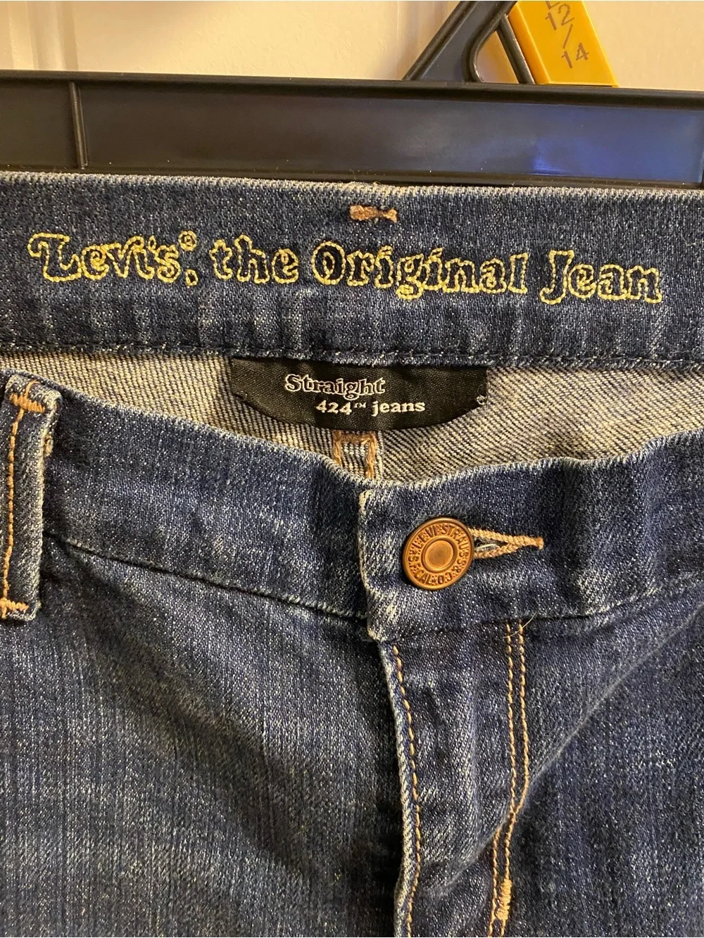 Levis Jeans 11 Juniors Straight Leg 424 Stretch Blue Denim Y2K 2008